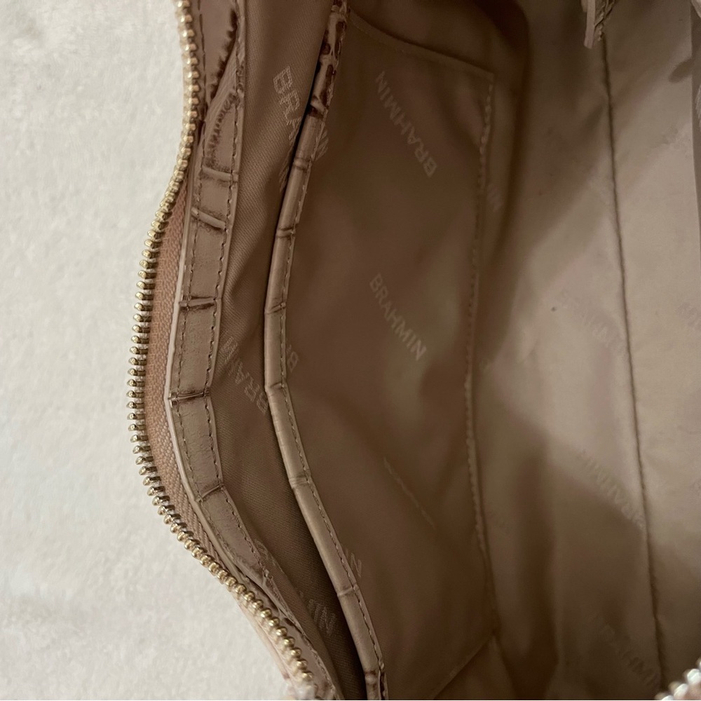 Brahmin Esme Meadowlands Floral Embroidered Snake Embossed Leather Shoulder Bag - Picture 10 of 14